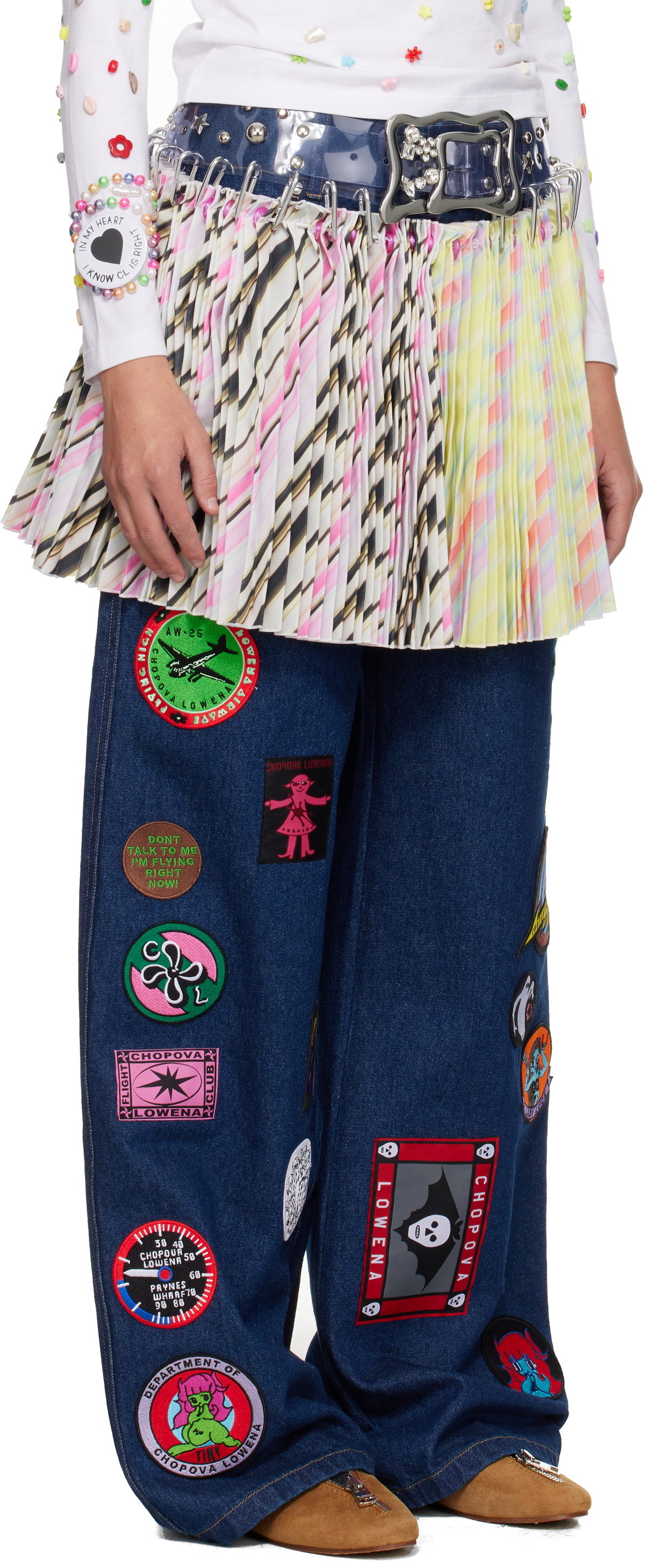 Chopova Lowena Multicolor Strobe Carabiner Miniskirt