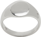 Tom Wood Silver Mini Signet Oval Ring