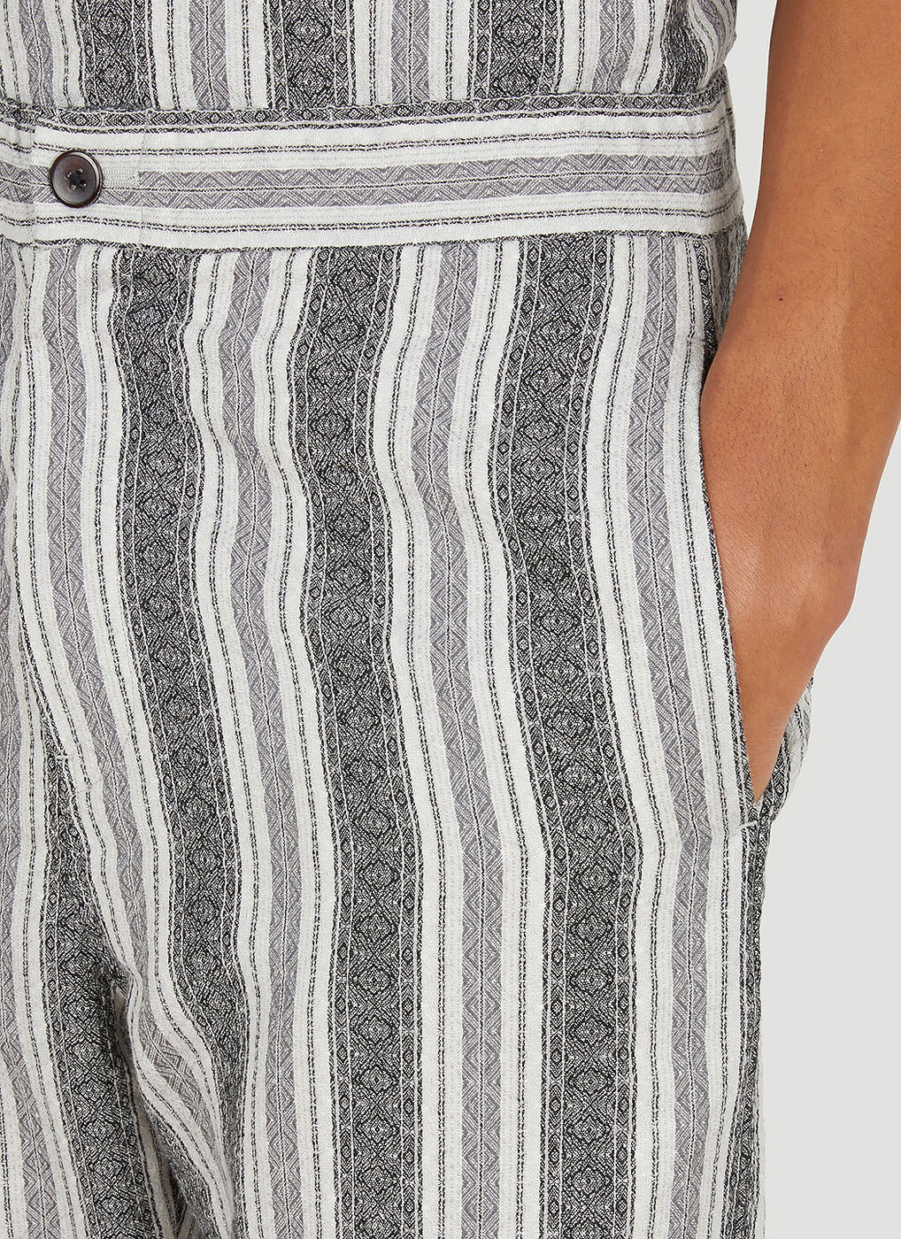 Dobby Stripe Easy Pants in Black Snow Peak