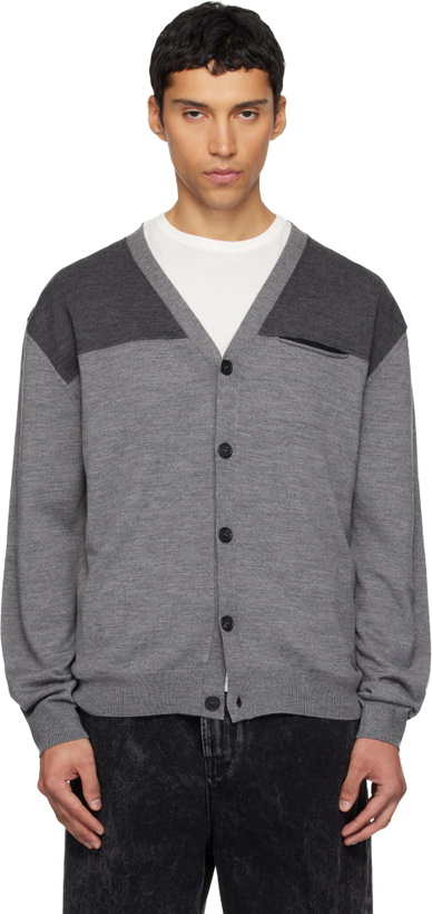 Photo: Lanvin Gray Bicolor Cardigan