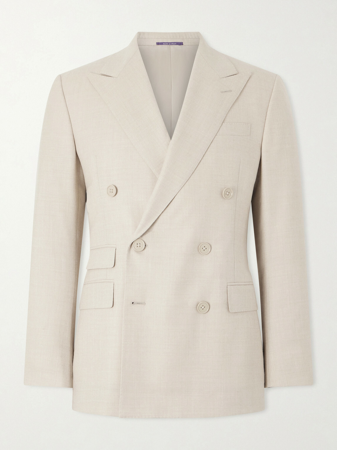 Ralph Lauren Purple label - Double-Breasted Wool-Flannel Blazer - Neutrals