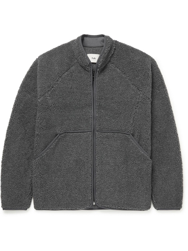 Photo: Folk - Puzzle Fleece Jacket - Gray