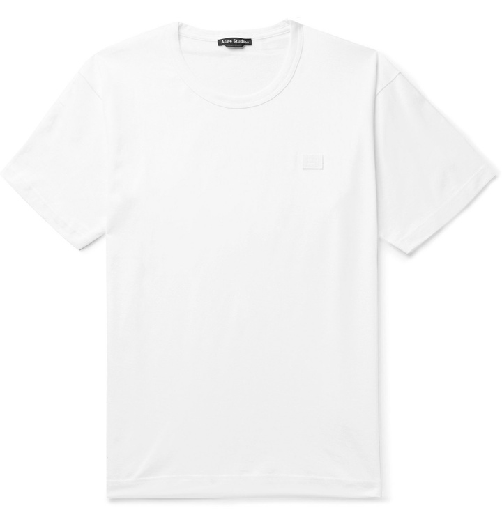 Photo: Acne Studios - Nash Logo-Appliquéd Cotton-Jersey T-Shirt - White