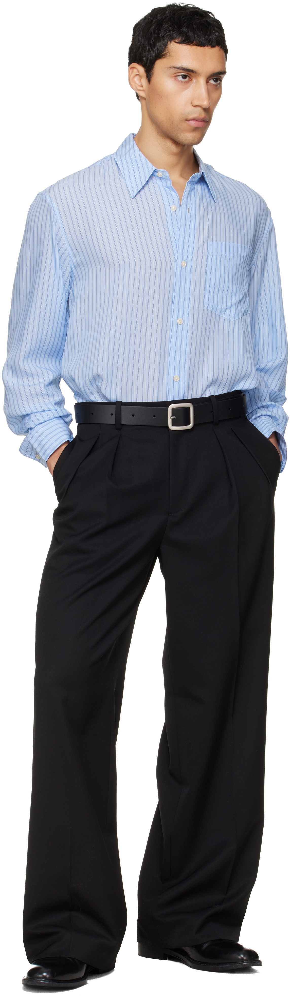 TONYWACK Blue Striped Lyocell Shirt