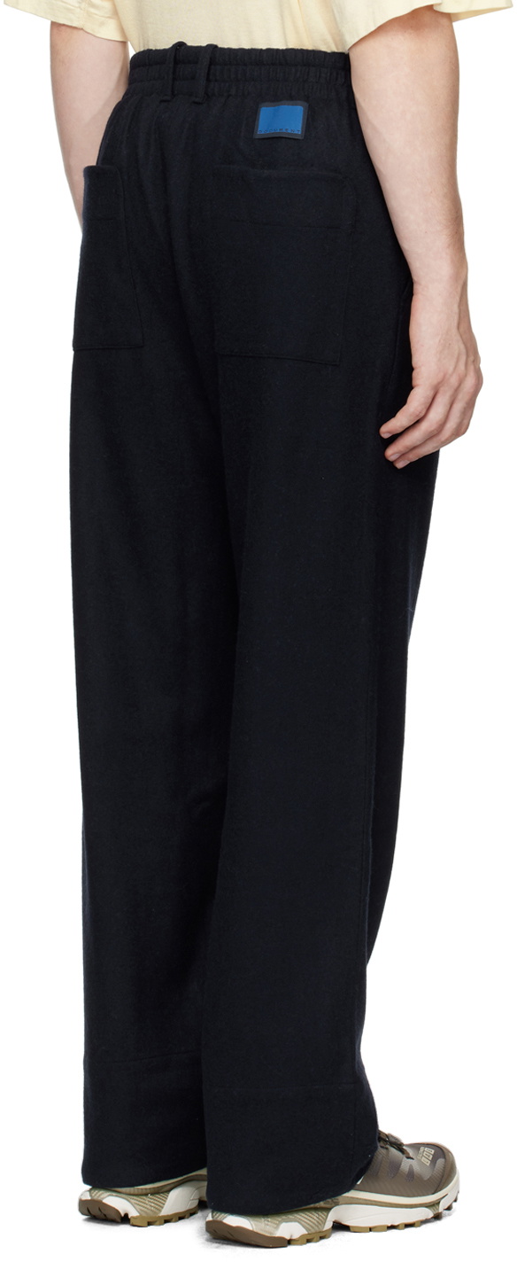 DOCUMENT Navy Heavy Wool Easy Jersey Trousers