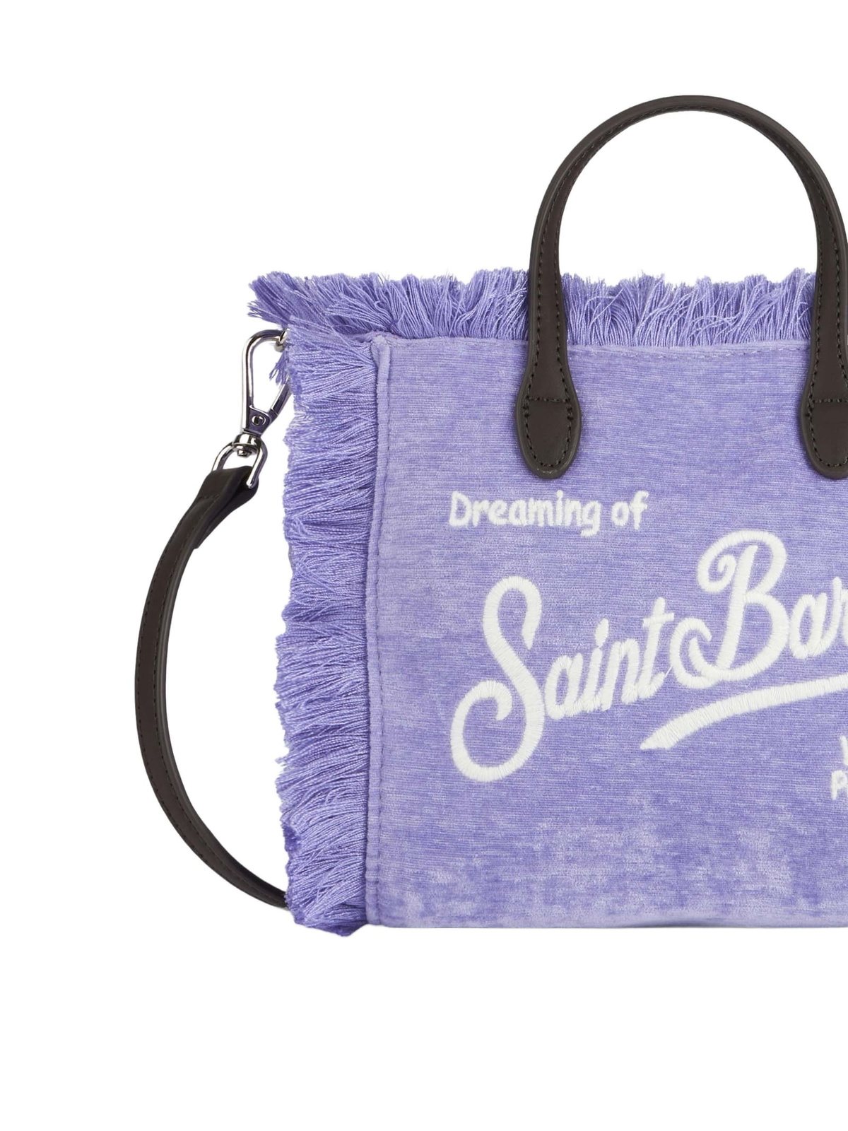 MC2 Saint Barth Lilac Velvet Chine Mini Vanity Fringed Bag