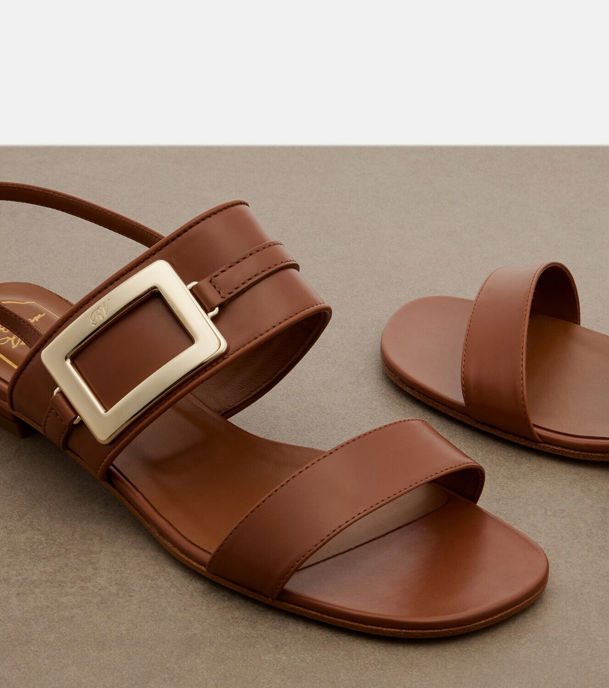 Roger Vivier Belle Vivier leather slingback sandals