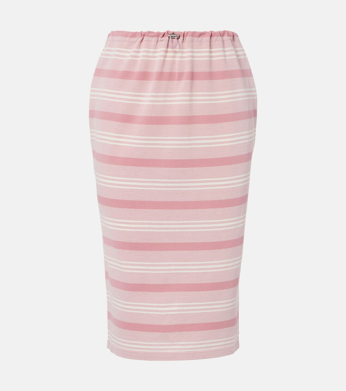 Prada Striped cotton piqué pencil skirt