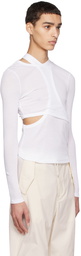 Dion Lee White Modular Long Sleeve T-Shirt