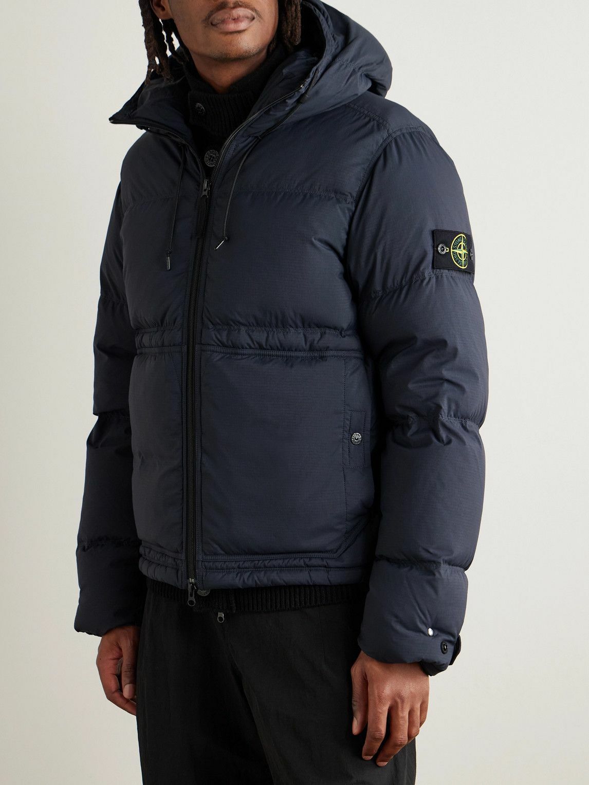Stone Island - Quilted CORDURA® Ripstop Hooded Down Jacket - Blue