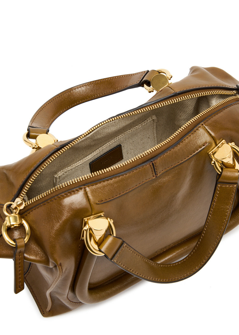 Chloe Paraty 24 Mini Glossed Leather Shoulder bag - Mid Brown - One Size