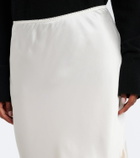 Dôen Elowette lace-trimmed silk satin midi skirt