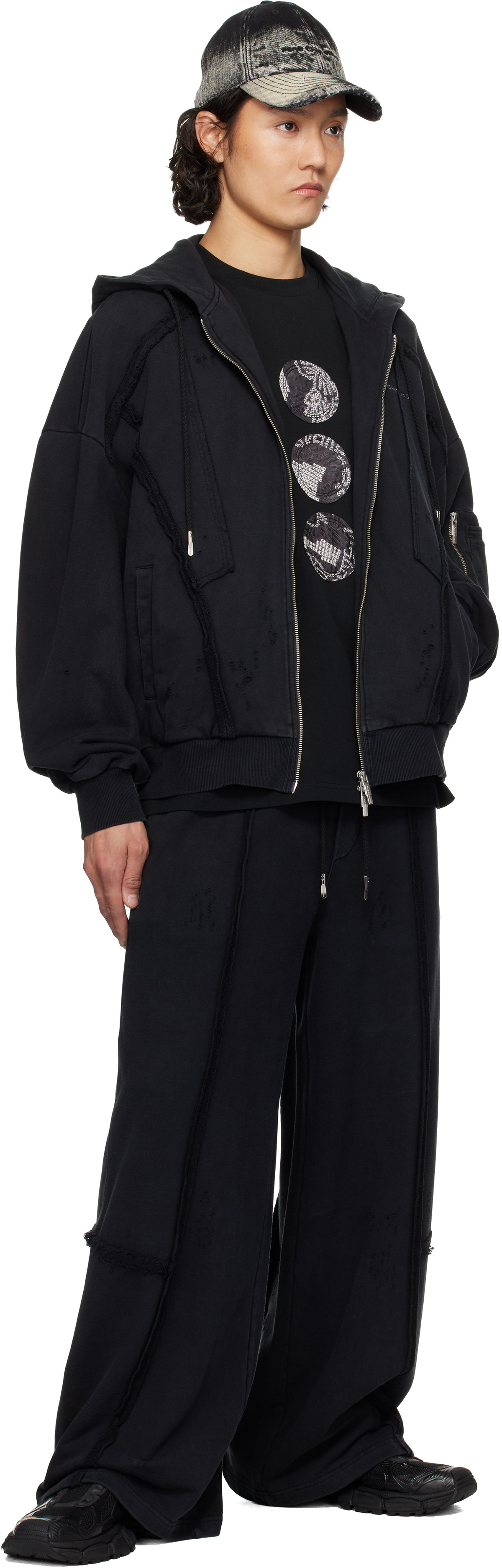 Feng Chen Wang Black Deconstruction Sweatpants