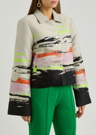 Stine Goya Kiana Metallic-jacquard Twill Jacket Grey