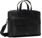 Paul Smith Black Straw-Grain Embossed Leather Folio Briefcase
