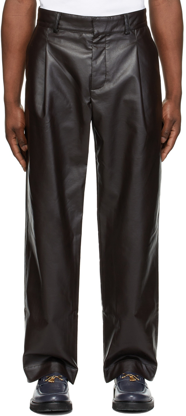 Off White Leather Pants Men - Slim Fit Faux Leather Pants