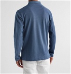 Isaia - Mélange Cotton-Piqué Polo Shirt - Blue
