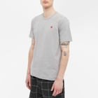 Comme des Garçons Play Men's Small Red Heart T-Shirt in Grey