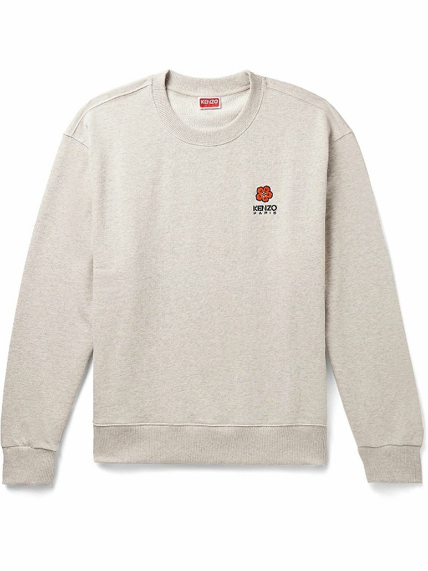 Photo: KENZO - Logo-Embroidered Cotton-Jersey Sweatshirt - Gray