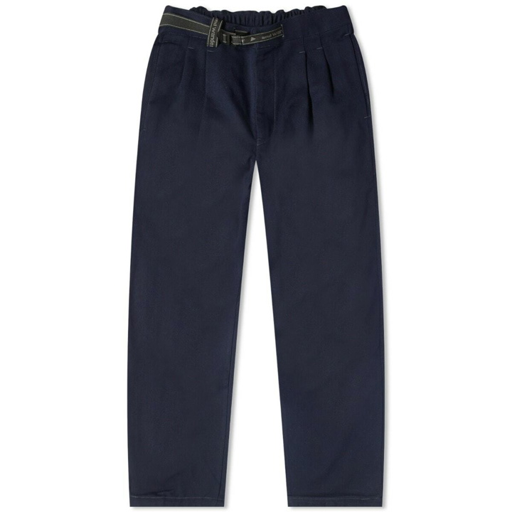 Photo: And Wander Men's x Maison Kitsuné Wool Pant in Navy