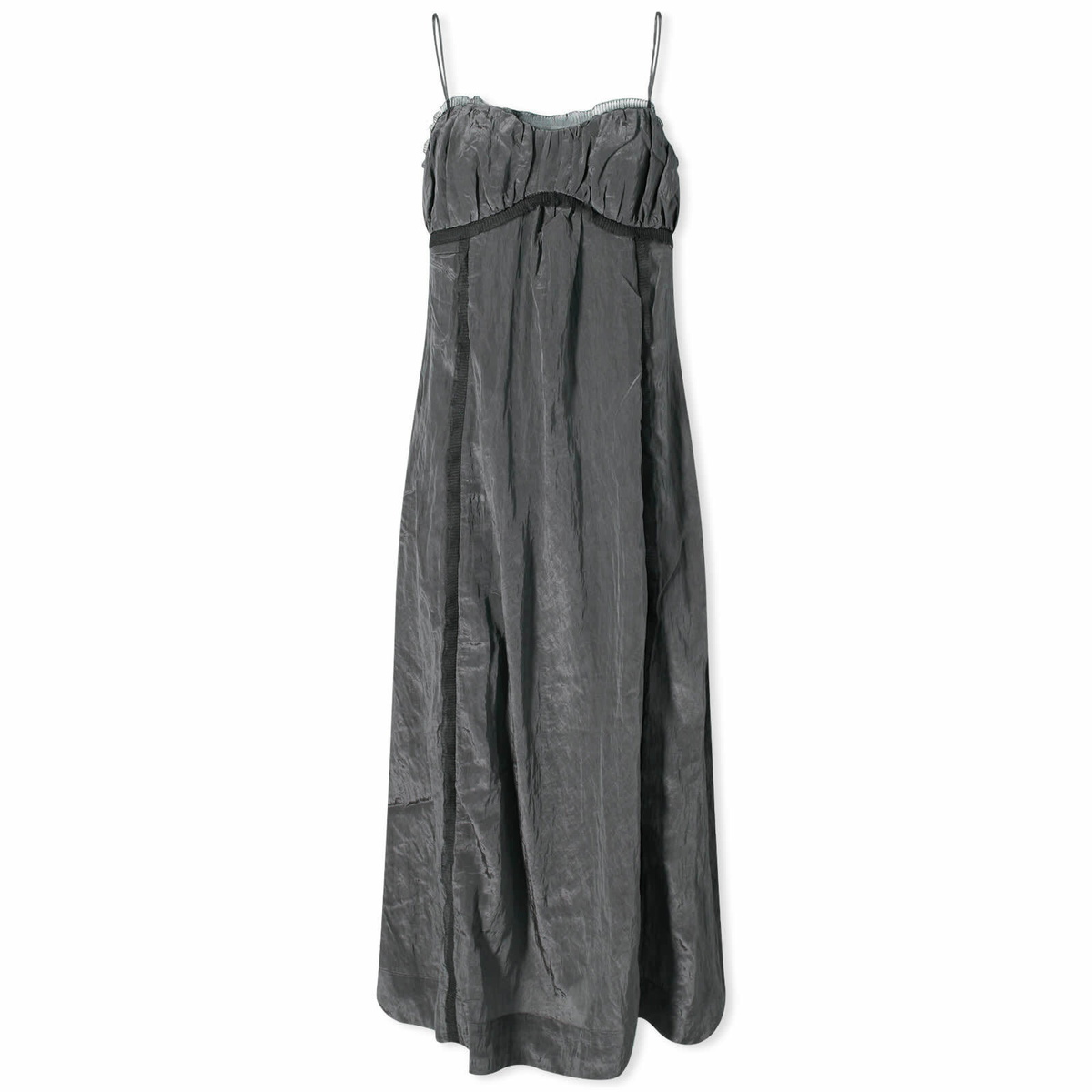 ganni shiny tech strap midi dress Ganni Shiny Tech Strap Midi Dress