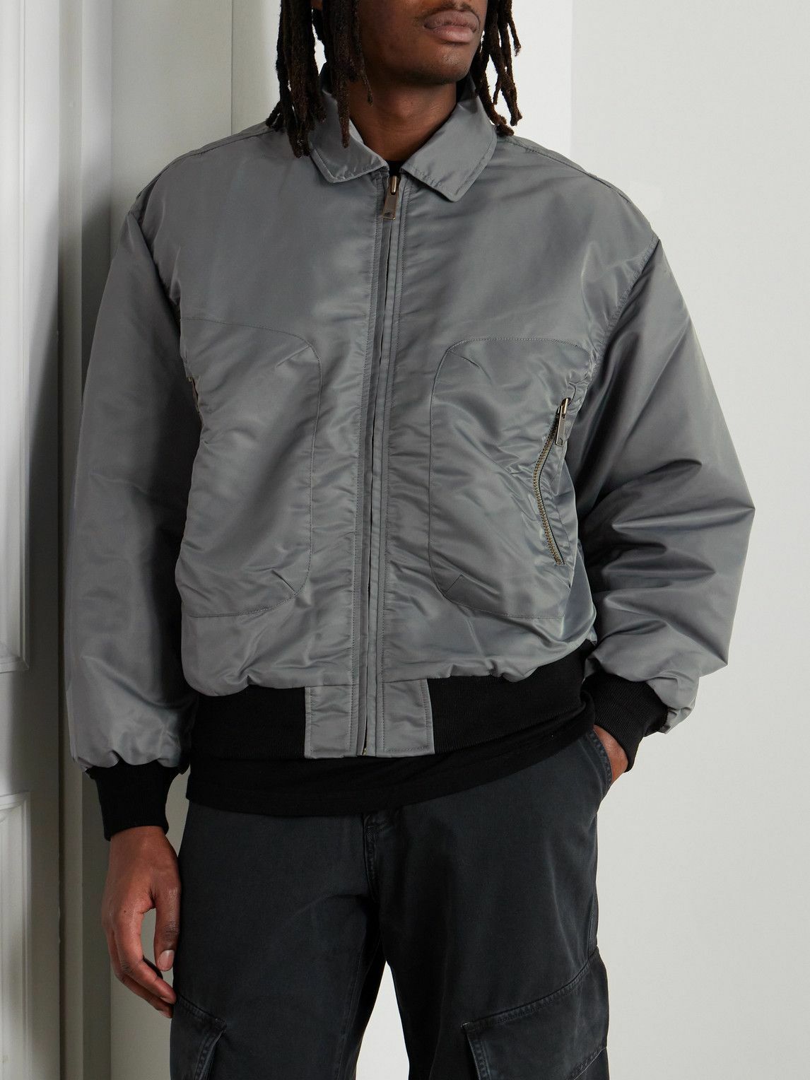 Brain Dead - 3D Shell Bomber Jacket - Gray Brain Dead