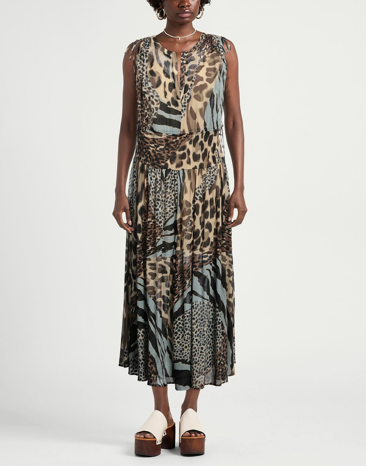 Manila Grace Womens Maxi dress Sand