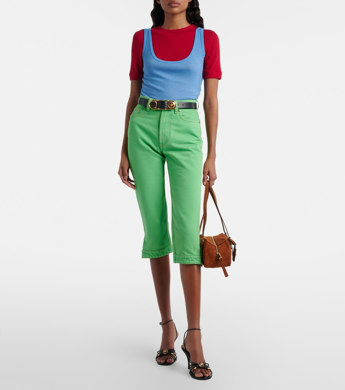 Versace High-rise capri jeans