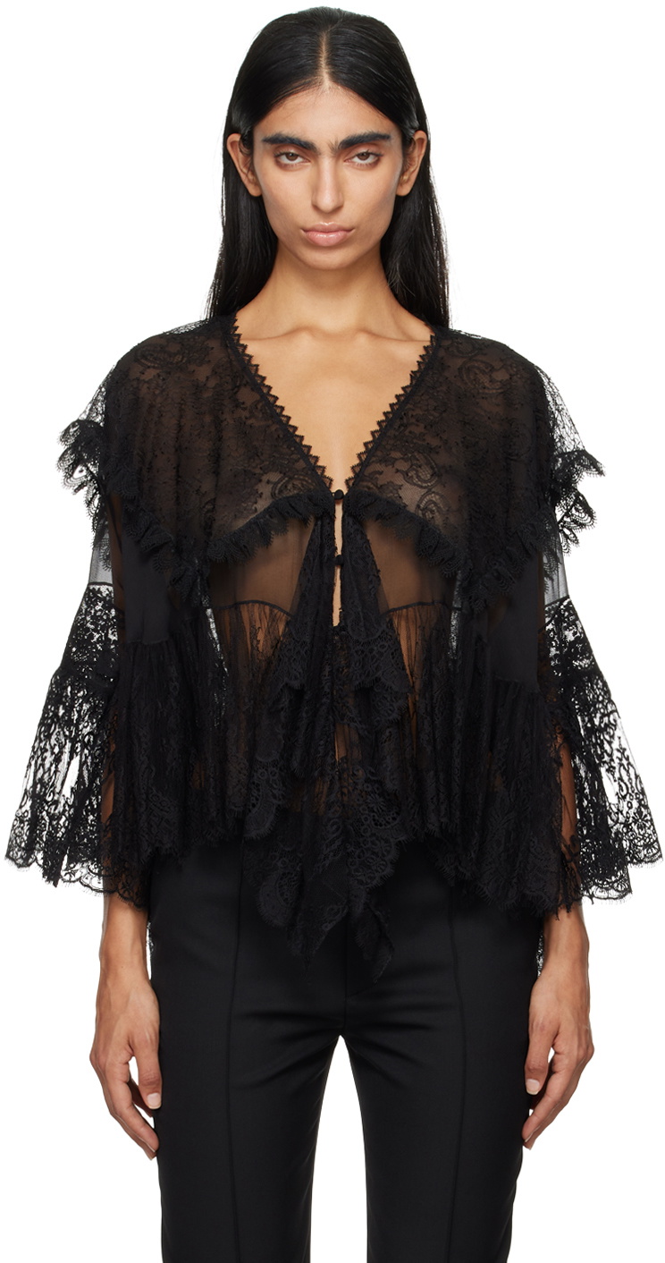 Chloé Black Flared Sleeve Blouse