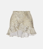 Roberto Cavalli Leopard-print silk beach cover-up