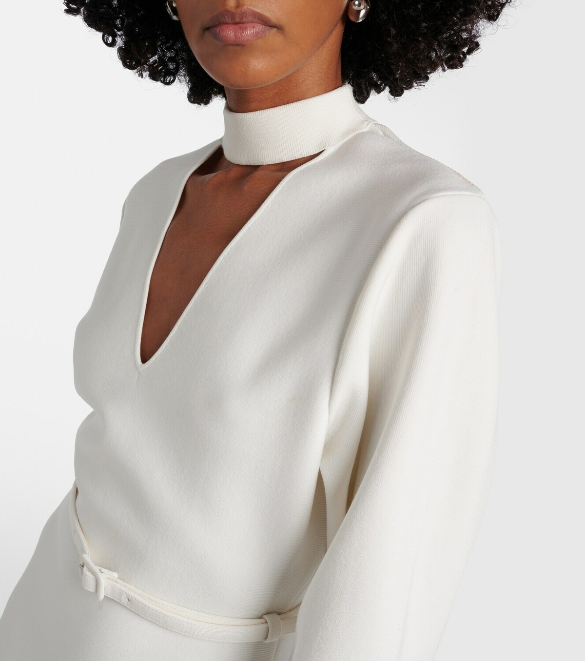 Roland Mouret Cutout knitted belted midi dress