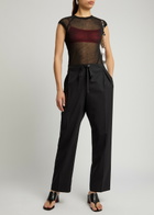 Helmut Lang Semi-sheer Knitted Cotton T-shirt Black
