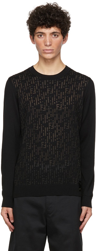Photo: Fendi Black Wool 'Forever Fendi' Sweater