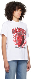 GANNI White Strawberry T-Shirt