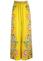 Alemais Pinball Printed Silk-satin Trousers Multicoloured