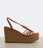 Jimmy Choo Lemi embellished suede espadrille wedges
