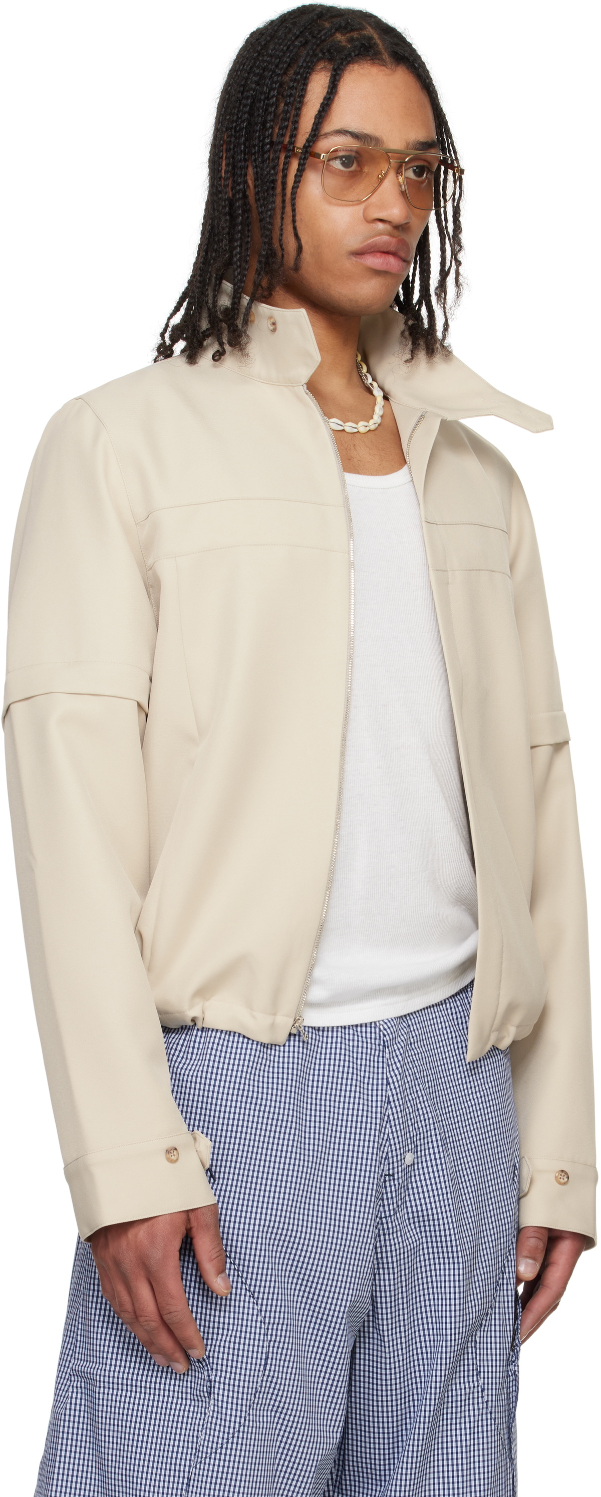 Raimundo Langlois Beige Convertible Jacket