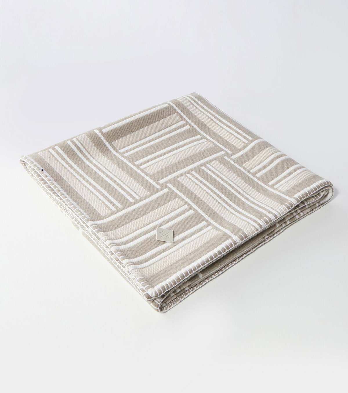 Loro Piana Intarsia striped wool and cashmere throw