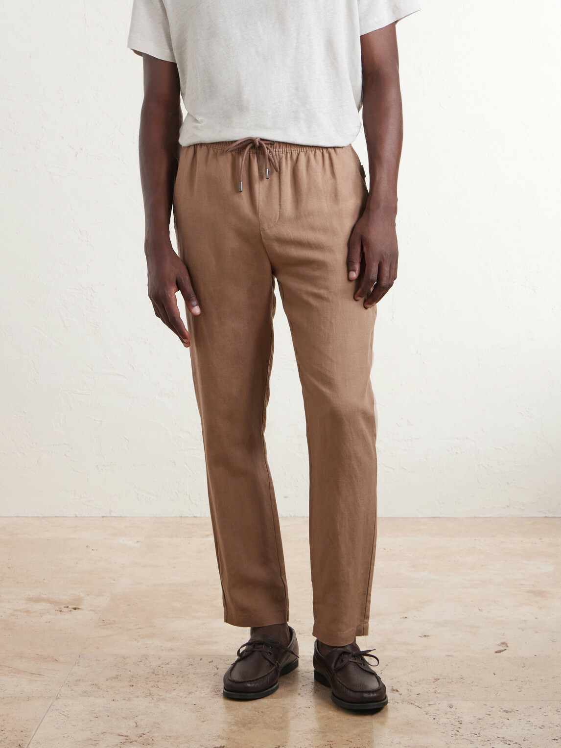 Onia - Straight-Leg Linen and Lyocell-Blend Trousers - Brown