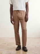 Onia - Straight-Leg Linen and Lyocell-Blend Trousers - Brown