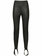 BALMAIN - High Waist Leather Skinny Pants