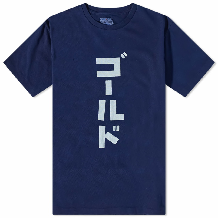Photo: Blue Blue Japan Men's Katakana Bassen T-Shirt in Indigo