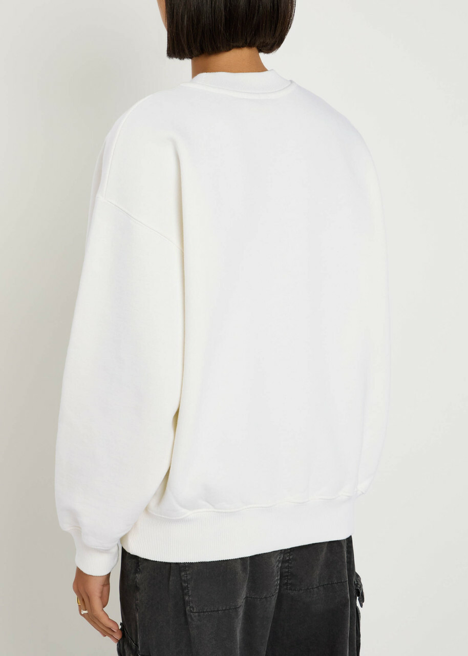 Anine Bing Jaci Logo Cotton-blend Sweatshirt White