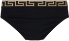 Versace Underwear Two-Pack Black & Gray Greca Border Briefs