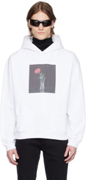 Ernest W. Baker White Rose Print Hoodie