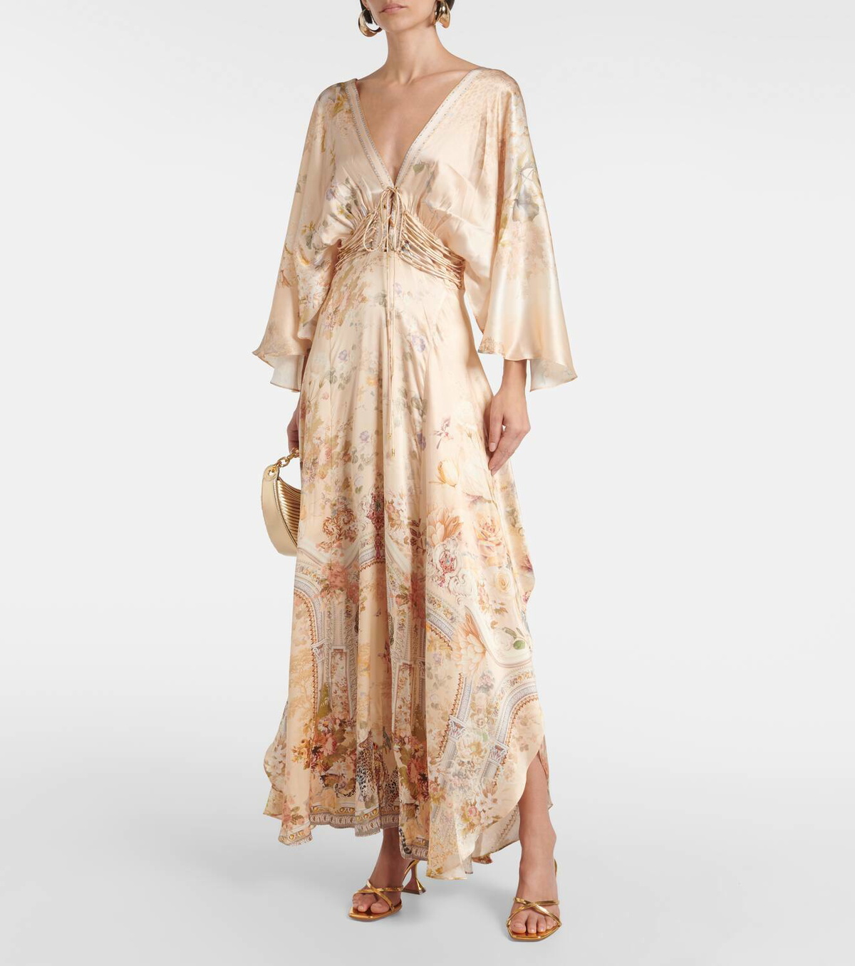 【CAMILLA】プリント silk maxi ドレス CAMILLA Crystal-embellished printed silk maxi dress | NET-A