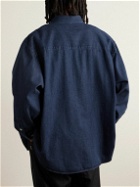 WTAPS - Button-Down Collar Logo-Appliquéd Denim Shirt - Blue