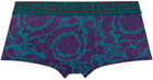 Versace Underwear Blue Barocco Boxers