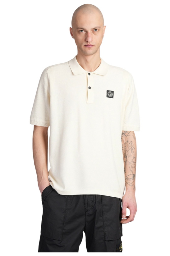 Photo: Stone Island Polo In Beige Cotton