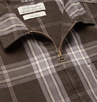 Remi Relief - Checked Cotton-Twill Zip-Up Shirt - Brown